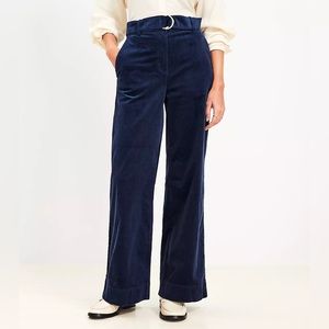 NWOT LOFT Navy Corduroy wide leg pants